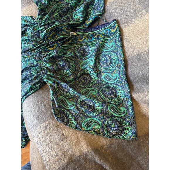 Paisley Maxi Women’s Dress Paisley Boho Hippie Silk Free Sz Whimsy Cottage Fairy - Picture 4 of 7